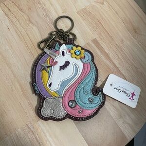 Chala Unicorn Keychain with Pink and Blue Accents